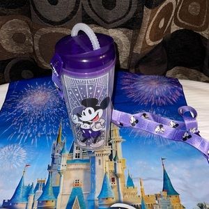 DISNEY PARKS EXCLUSIVE— DISNEY 100 YEARS Tumbler w strap COLLECTOR’s ITEM